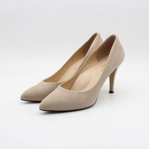 40■モードエジャコモ メダ 本革ポインテッドパンプス(24.5ｃｍ)美品