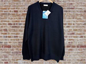 SV5571　未使用新品/紙タグ付き　ネイビー　LLサイズ　SABLINA VALENTINO　洗える　セー