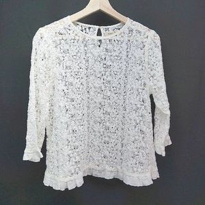 ◇ IENA イエナ コラボ 総レース 透け感 インナー必須 花柄 七分袖 カットソー サイズ0