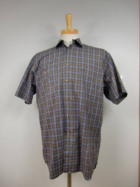 美品♪【ダンヒル】半袖シャツ　　ブラウンチェック柄