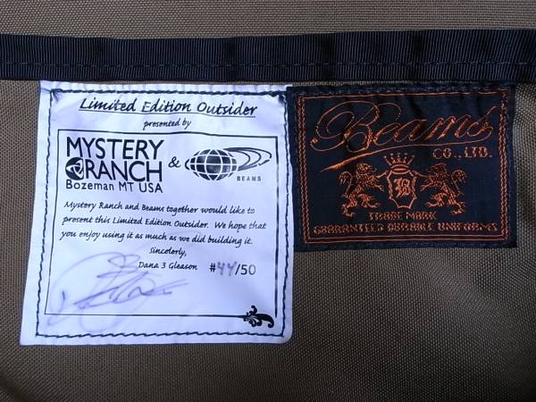 BEAMS×MYSTERY RANCH アウトサイダー USA製 ミステリーランチ