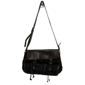 PRADA プラダ レザー×ナイロン ショルダーバッグ メッセンジャーバッグ BT0582 ブラウン