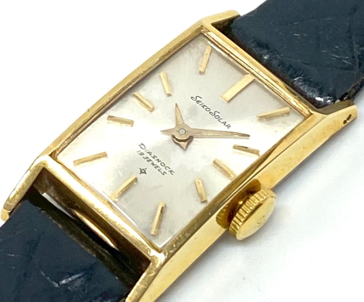 ha4256-1 801 SEIKO セイコー SOLAR ソーラー DIASHOCK 19石 589 14K