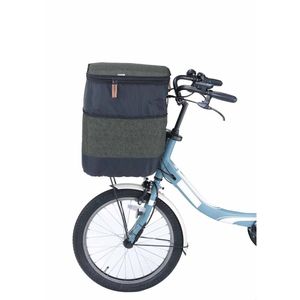 ☆ カーキ ☆ 2段式前カゴカバー 自転車 かご カバー 前 かごカバー カゴカバー バスケッ