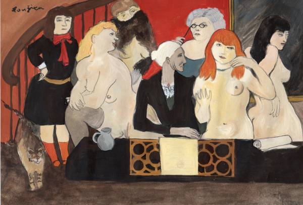 藤田嗣治 モンパルナス 肉筆原画 鑑定書(証明書) 真作保証