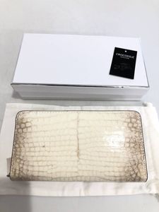 HB5771　ヒマラヤ クロコダイル 長財布 ラウンドファスナー ワニ革 レザー NATURAL 小銭