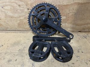 SUGINO MTB クランク 48-38-28 ペダル オマケ 中古パーツ OLD MTB ATB VINTAGE MTB ATB