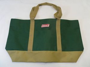 【未使用】◆Coleman コールマン◆トートバッグ◆グリーン×ベージュ◆キャンプ アウトド