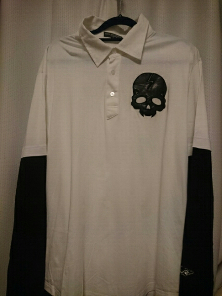 新品同様 ダンスウィズドラゴン 長袖 ポロシャツ スカル