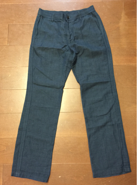 junhashimotoリネンパンツ3ネイビーイージースラックス