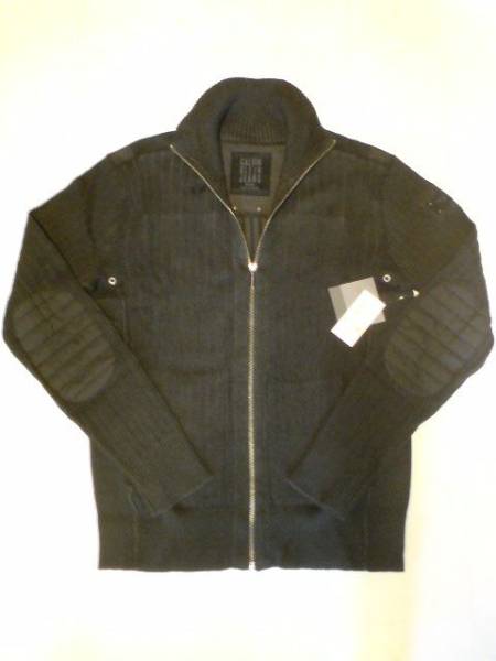 ☆カルバンクライン ジーンズ ジップ ニット/メンズ/M/黒☆新品