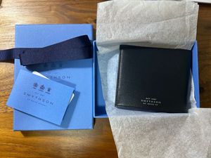 二つ折り財布 スマイソン レザー ブラック 財布 SMYTHON パナマ SMYTHSON
