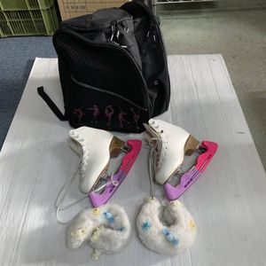 ■EDEA エデア フィギュアスケート靴 23.0㎝ 白 エッジカバー 2種 スケートバッグ付き ブ