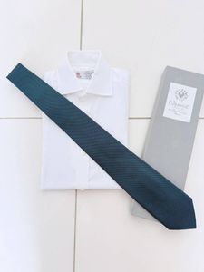 ■ 新品 Charvet シャルベ 定価 4万2,900円 永久定番 究極 ブルー ソリッド シルク タイ