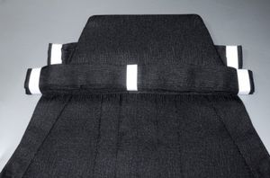 【男物 弓道向き 楊柳袴】21～28号の9サイズ 弓道向き馬乗り型 黒ポリエステル 家庭で洗