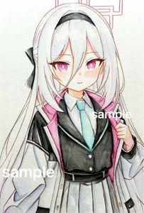 同人手描きイラスト☆ブルアカ☆ブルーアーカイブ☆伊落マリー☆大色紙