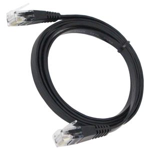 CAT6 カテゴリ6 薄型スーパーフラット LANケーブル 2m 200cm ブラック パソコン インター