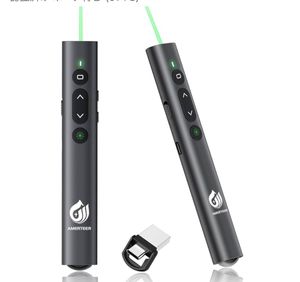 【大特価】レーザーポインター 緑 Type-C/USB-A 一体型レシーバー内蔵 Mac/PC グリーンレ