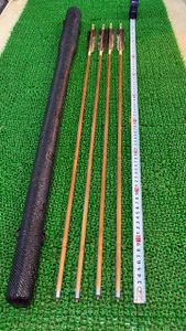 弓道　古い竹矢4本　矢筒おまけ　②