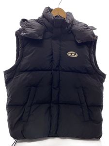 DIESEL◆22AW/W-ROLF-SL-NW/ダウンベスト/L/ナイロン/BLK/無地/A06286