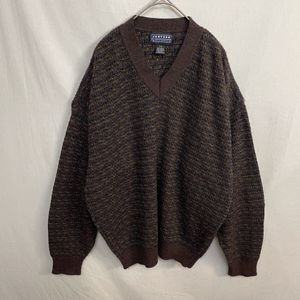 90's JANTZEN 総柄ニットセーター　古着　Lサイズ　ヴィンテージ