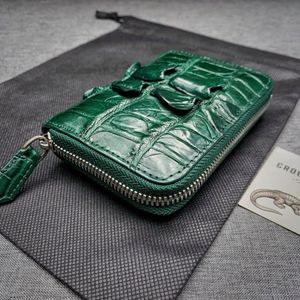 【実物撮影】新品 クロコダイル メンズ 長財布 ラウンドファスナー 未使用 ワニ 鰐 背革