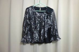 ダンス　ダンス衣装　トップス　カットソー　黒・銀