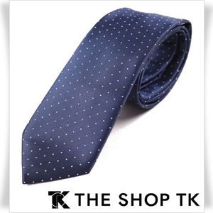 新品1円～★タケオキクチ THE SHOP TK メンズ アソートピンドットネクタイ ギフト ネイビ