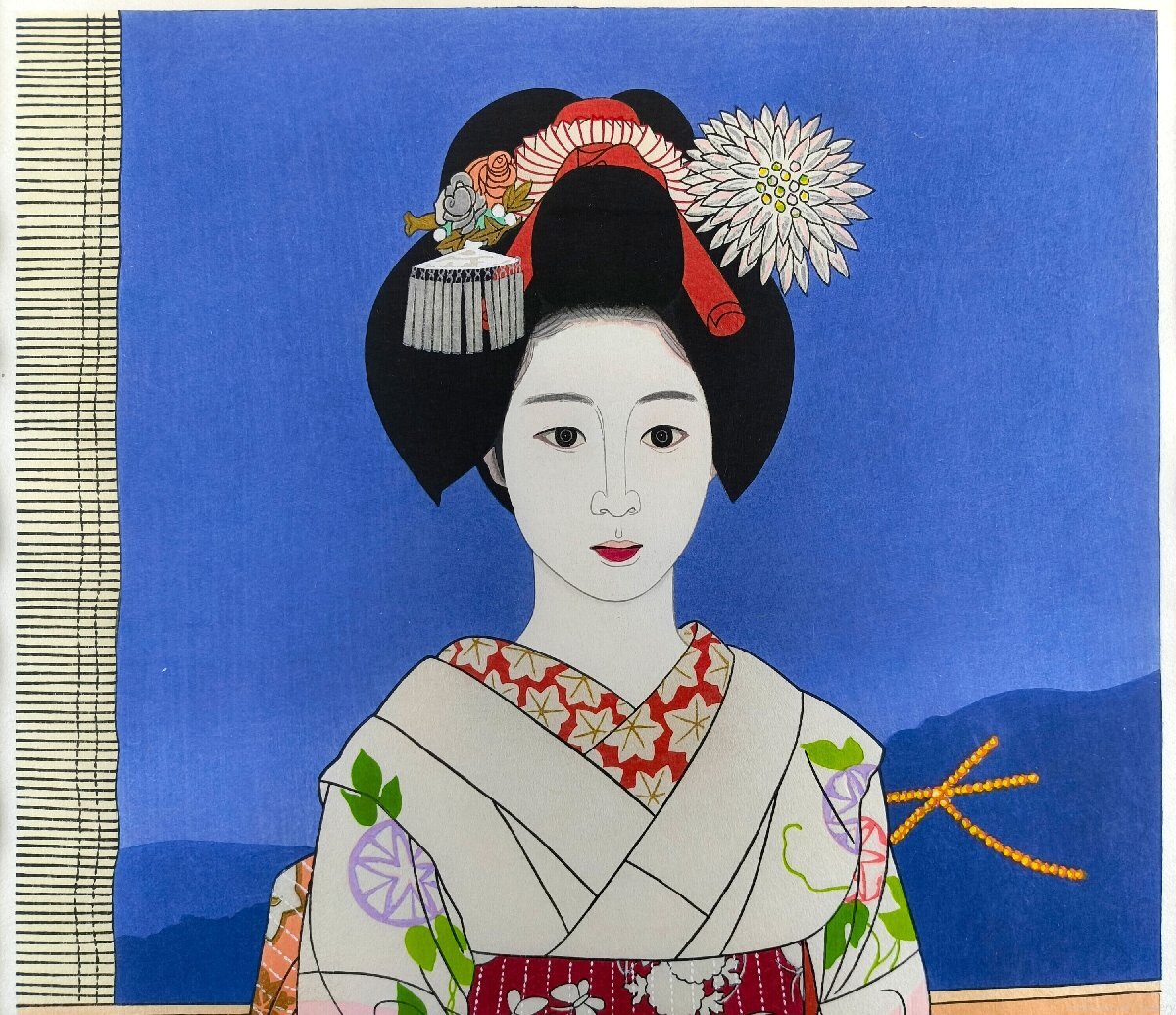 美人画の名手】立石春美「舞妓」木版画 日展参与 伊東深水に師事 真作