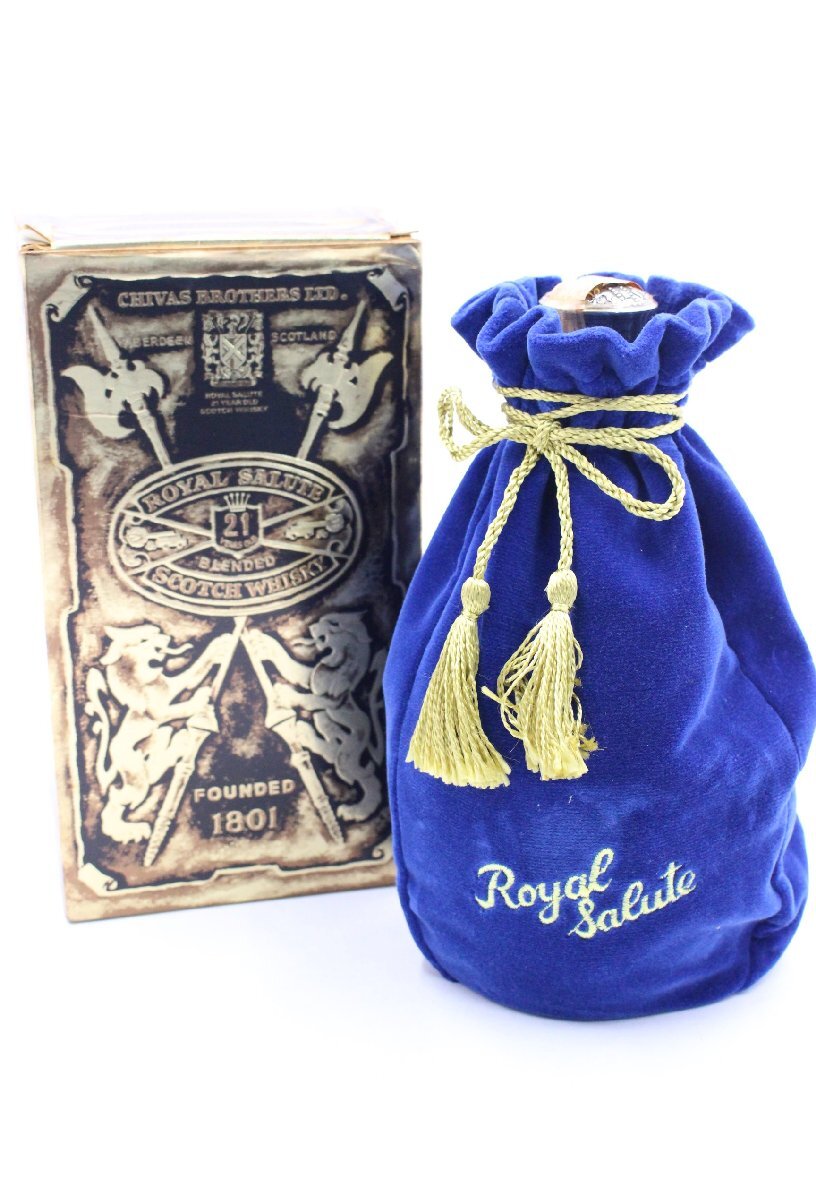 ト酒】☆ 古酒 未開栓 洋酒 ROYAL SALUTE ロイヤルサルート 21年 青