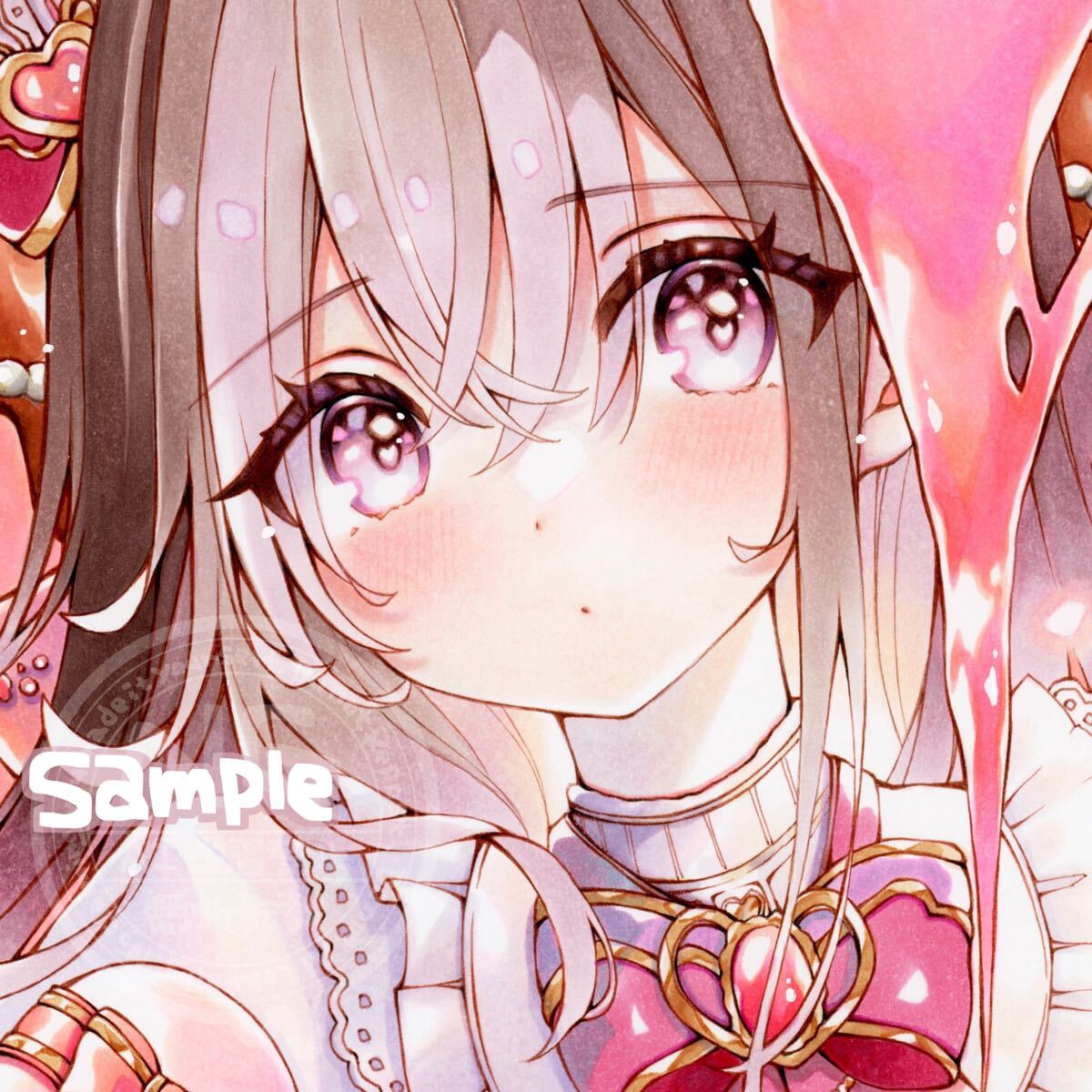 中色紙(212mm×182mm)＊オリジナル手描きイラスト＊『sweet sweet