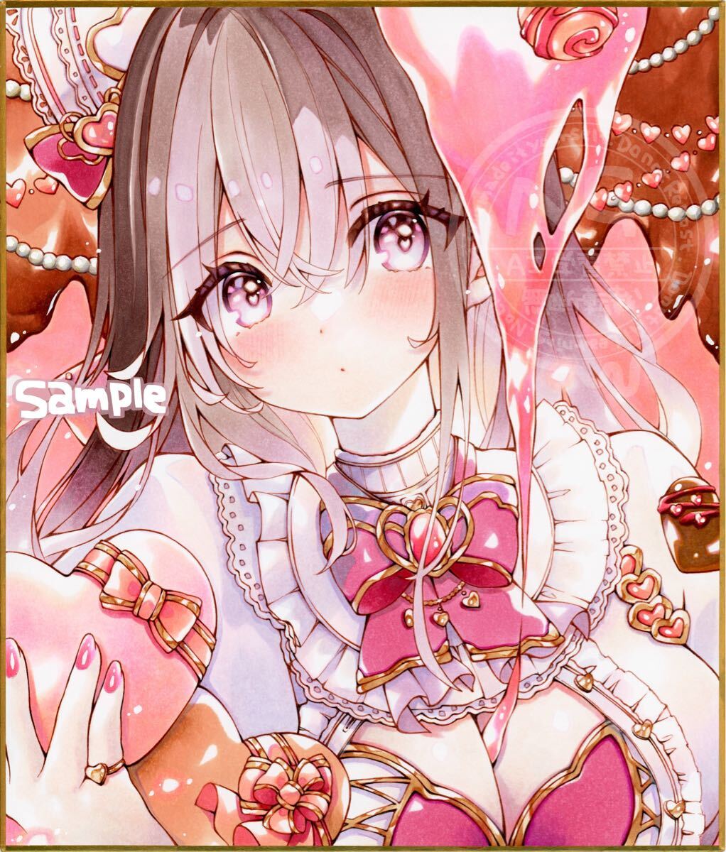 中色紙(212mm×182mm)＊オリジナル手描きイラスト＊『sweet sweet