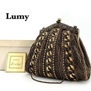 販売送料込 希少 美品 Lumyはしもと ルミー 総ビーズバック 和装 昭和