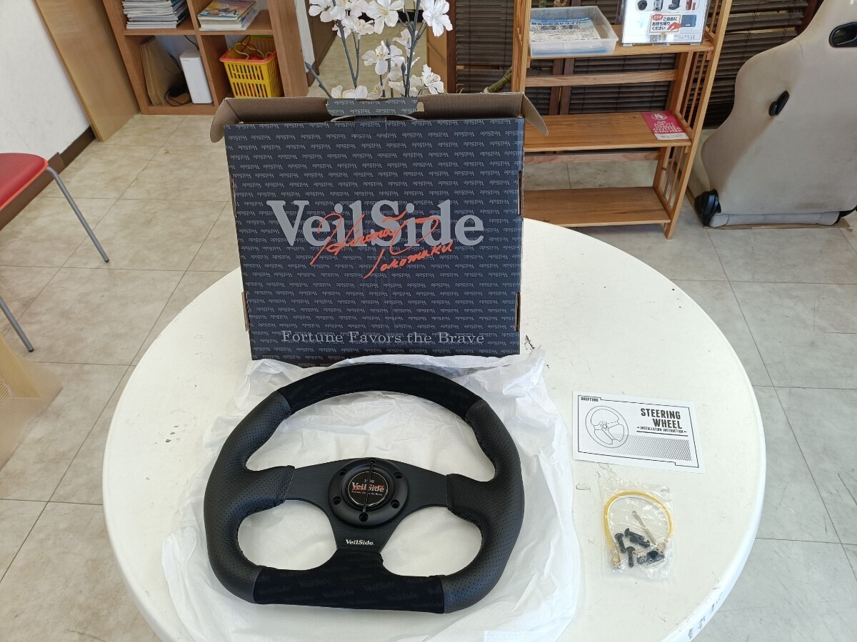 激レア VeilSide ヴェイルサイド OZホーン付 レザーステアリング35φ 新品未使用 VeilSide ヴェイルサイド 35周年記念 35th Anniversary