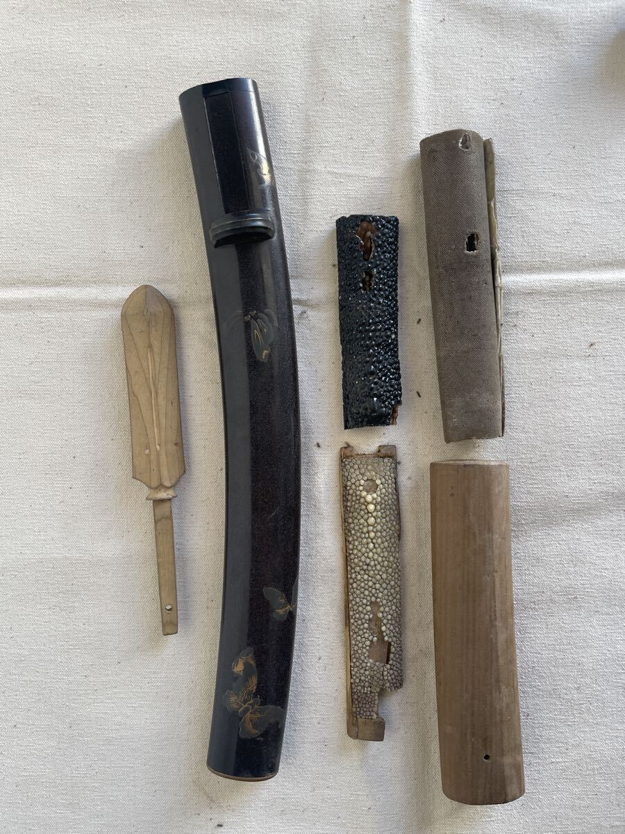 時代物 武具 刀装具 鮫肌巻柄 まとめ 拵え柄 脇差 短刀 個人装備 日本