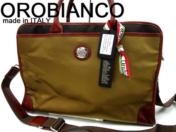 新品 orobiancoオロビアンコ 革×ナイロン ブリーフケース/b6960