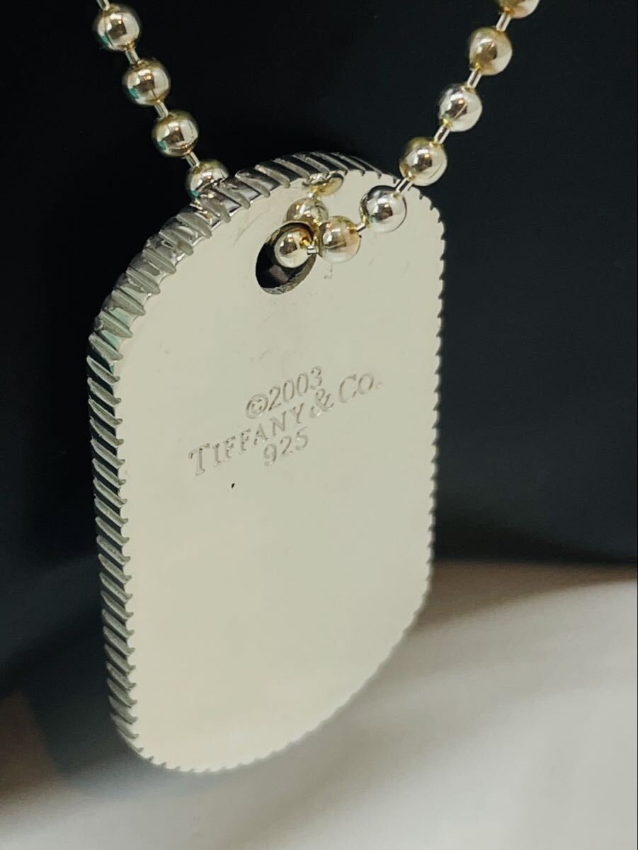 【希少】ティファニー　ドッグタグ　エッジ　ネックレス　社外ボールチェーン TIFFANY&Co. ティファニー ドッグタグ プレート コインエッジ ボール