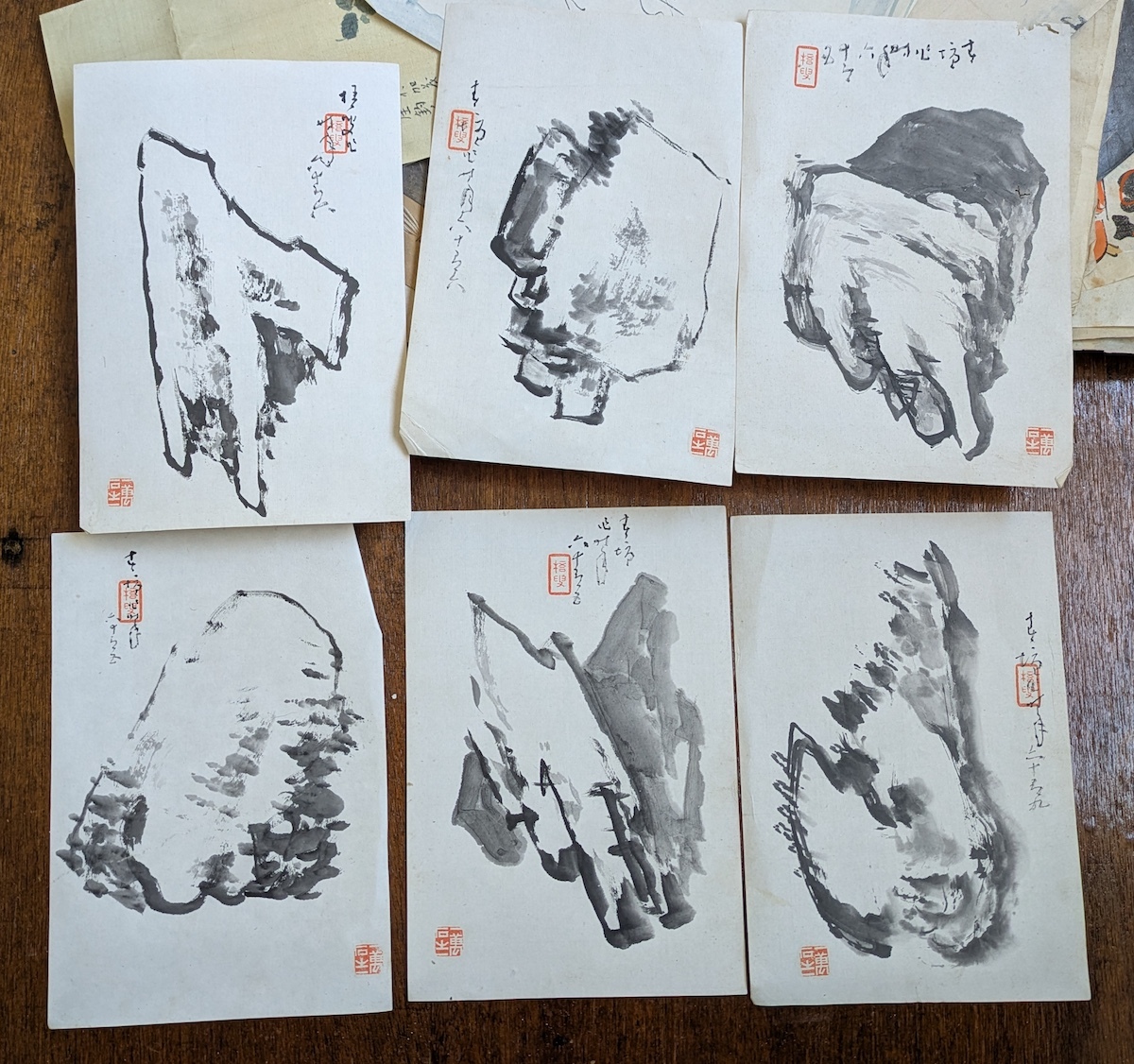 田能村小斎　幕末～明治　画家　播磨　花図　蛙　絹本　肉筆　まくり　和 まくり 大量一括まとめて 全て肉筆 日本画 戦前 江戸期〜昭和初期 大津