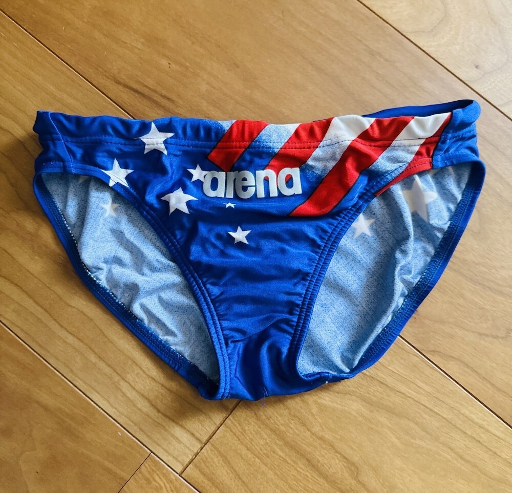 アリーナ　競パン　メンズ　ニュークス　SS レア！ 美品・レア】arena / NUX ニュークス / ブルー×レッド 星条旗デザイン