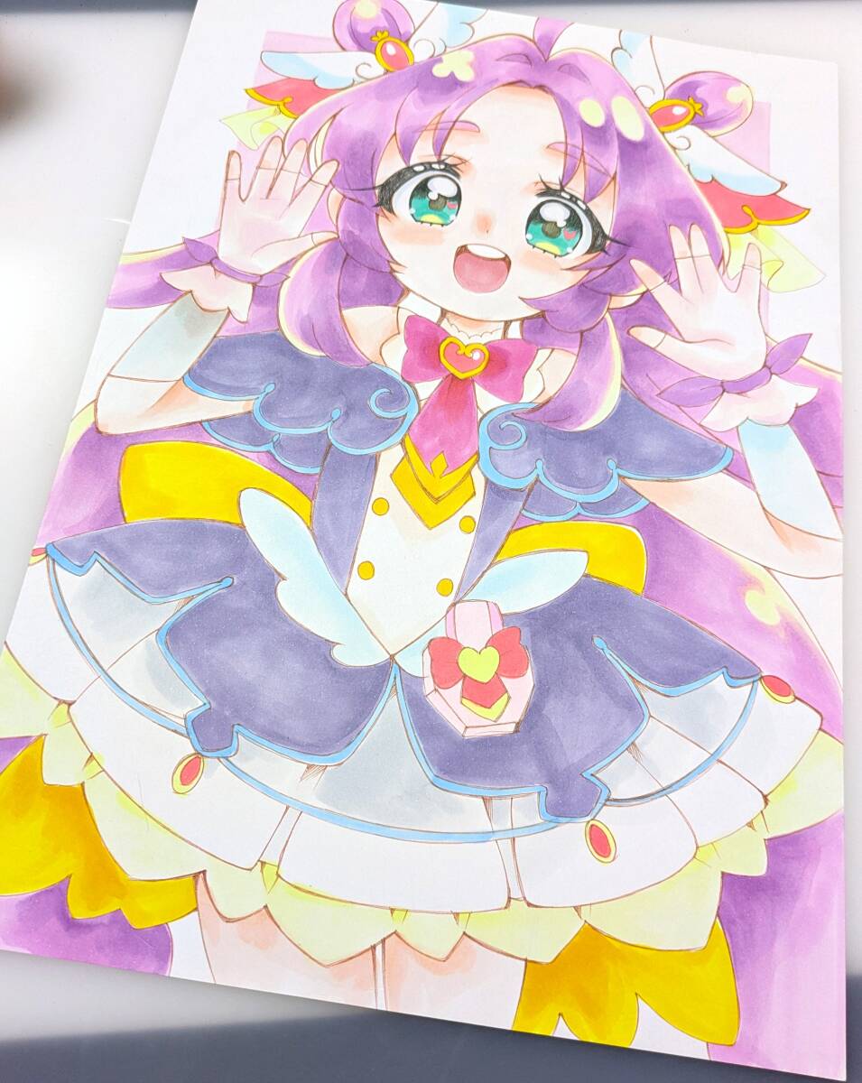 手描きイラスト プリキュア キュアアンサー 上質紙 A4サイズ(手描き