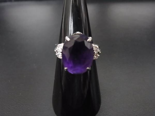 0713■Pt900 リング■アメジスト ダイヤモンド 7.87g