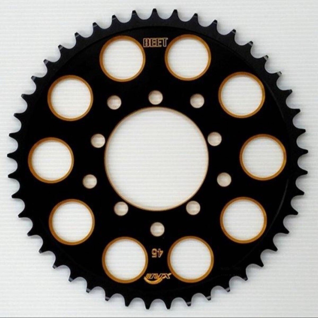 レアCBX400F BEET リアスプロケット 黒 520 45丁XAM ザム CBX400F CBX400FF 初期ロッドBEET JAPAN リアスプロケット 45T 45丁