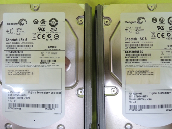 Seagate ST3450856SS 2台 SAS450GB 15000RPM 16MBキャッシュ 4