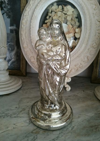 フランス アンティーク 聖母マリア像 マーキュリーグラス