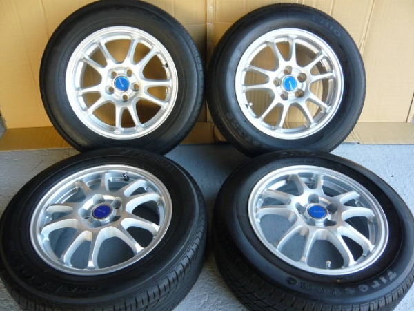 195/65R15 100X5H プリウス ウィッシュ BS製アルミ付