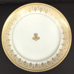 セーブル Sevres 1813-15年頃 金彩柳のボーダー ディナープレート
