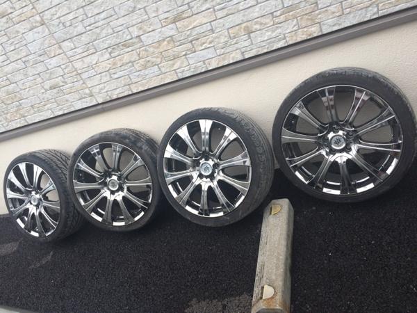 メッキ タイヤホイール4本セット 19インチ 8j +48