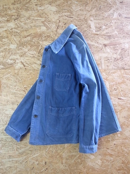 40s50sフランスビンテージコットンツイルワークJKT希少刺繍タグ