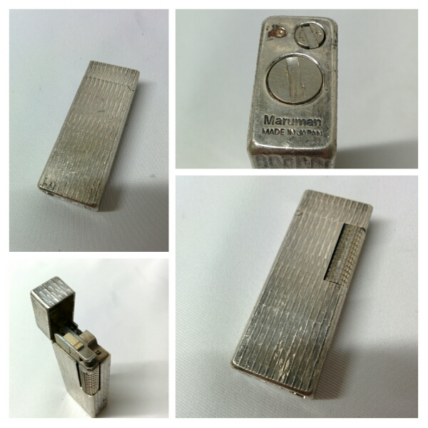 Maruman KARDAN Deluxe GL-58 SILVER P. ガスライター ジャンク(ガス 
