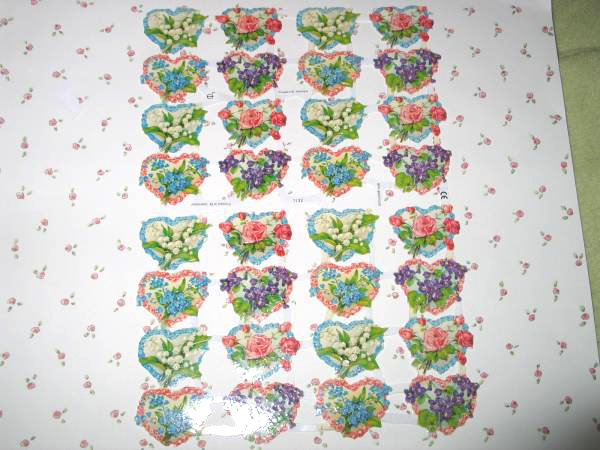 ■クロモス ドイツ製 #7132　ハート＆フラワー デコパージュ　コラージュ　スクラップブッキング　クラフト　カード_2
